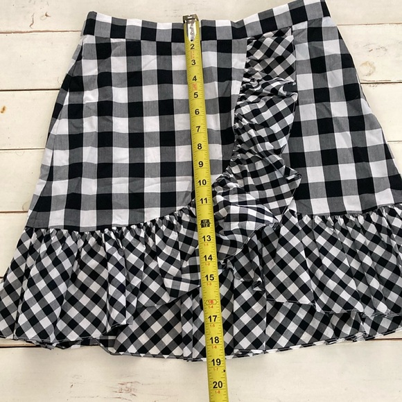 J. Crew Black and White Faux Wrap Skirt with Ruffled Asymmetry - Picture 5 of 5